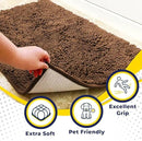 Muddy Mat® 4-Piece Brown Medium 30"X19" AS-SEEN-ON-TV Highly Absorbent Microfiber Door Mat, Bath Mat and Pet Rug, Non Slip Thick Washable Soft Chenille for Kitchen Bathroom Bedroom Indoor and Outdoor by CozyNest Decor