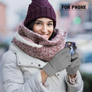 Geyoga 2 Pairs Women's Winter Touch Screen Gloves Soft Warm Fleece Lined Knit Elastic Cuff Winter Texting Gloves by TinyTreasures Baby Boutique