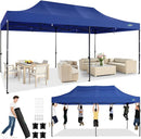 COBIZI 10x20 Pop up Canopy Heavy Duty Without Sidewalls, Easy Set-up Commercial Outdoor Party, 100% Waterproof Wedding Canopy Gazebo, 3 Height Adjustable with Wheeled Bag, Dark Blue by GreenHaven Gardens