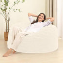Memory Foam Bean Bag Chair for Adults/Teens, Bean Bag Sofa with Fluffy Removable Cover, for Living Room Bedroom, 4FT White by CozyNest Decor