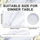 Marble Plastic Placemats Set of 6 Marbles Table Mats Marble Theme Place Mats Wipe Clean Washable Recyclable Table Placemats for Indoor Outdoor Heat Resistant Kitchen Dining by CozyNest Decor