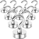 MIKEDE Magnetic Hooks Heavy Duty, 40 Lbs Magnet with Hooks for Cruise Cabins, Strong Magnets Neodymium for Hanging, Magnetic Wall Hooks for Refrigerator, Locker Decoration, Workplace -10Pack by CozyNest Decor