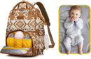 Wrangler Aztec Backpack Multifunction Baby Travel Bag with Changing Pad, Stroller Straps and Pacifier Case WG2204-91103TN by TinyTreasures Baby Boutique