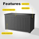 230 Gallon Outdoor Deck Box,Storage Lockable Waterproof Patio Furniture,Garden Tools,Cushions,Pool Accessories Outside Storage Resin Box(Black) by CozyNest Decor