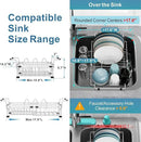 GSlife Expandable in Sink Dish Drying Rack - Capacity Adjustable Stainless Steel Over The Sink Dish Drainer with 2 Cup Holder and Utensil Holder for Kitchen Sink, 10.8"~17.9" L x 14.2" W, Silver by CozyNest Decor