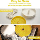 Slow Feeder Dog Bowl with Lick Mat and Puzzle Inserts - Non-Slip Base, Adjustable Speed Design, Dishwasher Safe for Large Dogs,Yellow by CozyNest Decor
