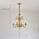Vintage 4 Arms Crystal Chandelier Candle Light Fixture for Dining Room Living Room Bedroom Hallway Entryway Antique Gold Finish (23"-4 Lights) by CozyNest Decor