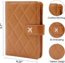 Melsbrinna Rfid Passport Holder for Travel women/Men, Cute Passport Wallet Rfid Blocking Card Slots, Rfid Passport Cover/CaseTravel Wallet, Passport Book Holder (1, LG BROWN) by TinyTreasures Baby Boutique