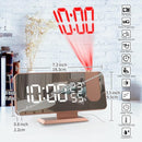 Projection Digital Alarm Clock for Bedrooms, Alarm Clock Radio on Ceiling, USB Charger Port, Temperature & Humidity Display, 7.3” Large Mirror LED Display,12/24H,Snooze,Dual Loud Clock- 4 Dimmer by TinyTreasures Baby Boutique