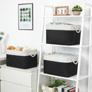 Bidtakay Black Storage Baskets for Shelves [3-pack] Collapsible Organizer Baskets for Laundry Storage 15 X 11 X 9.5 Inches Dog Toy Bins Fabric Storage Bins for Bedroom Home Storage by TinyTreasures Baby Boutique