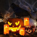 NURADA Flameless Candles with Remote Timers: Built-in Star String Lights 3D Wick Battery Operated Flickering LED Electric Candles for Halloween Thanksgiving Dinner Tables Fall Home Decor Orange 3 Pack by CozyNest Decor