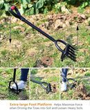 5-Tine Heavy Duty Pitch Fork for Gardening - Long Handled Digging Fork Garden Claw Weeder by GreenHaven Gardens