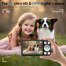 Digital Camera, Autofocus 4K 64MP Point and Shoot Digital Cameras for Teens with 64GB Card, 18X Zoom Anti-Shake Compact Video Camera for Student Kids Boys Girls Beginner - Black by TinyTreasures Baby Boutique