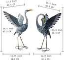 24-27 Inch Standing Crane Garden Sculptures & Statues, Crane Metal Yard Art for Backyard, Lawn, Patio, Porch, Birthday, Wedding Decorations, Gray by CozyNest Decor