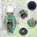 Starsoul Owl Outdoor Solar Lantern Waterproof Metal & Stained Glass Owl Lamp Lights for Yard Patio Garden Tabletop Pathway Decor Gifts for Woman by GreenHaven Gardens