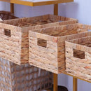 Basket Box Woven Natural Water hyacinth Rectangular with Handle,Kingwillow.(Small) by GreenHaven Gardens