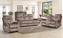 EBELLO Reclining Couch Sofa Furniture Set for Living Room,Vintage Rivet Mid-Century Design, Included 1 Seat Power Massage Recliner Chair, a Manual Loveseat, and a 3 Seater Manual Sofa, Brown by CozyNest Decor