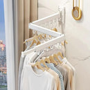 Wall Mounted Clothes Drying Rack, Retractable Laundry Rack for Hanging Clothes, Collapsible, Foldable, White-Rings by CozyNest Decor