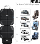Car Seat Protector for Child Carseat, 1 Pack Protect Car Seat Cover for Baby with Thickest Padding and Non-Slip Padded Backing Mesh Pockets Kids Pets Car Back Seat Protectors(Black) by TinyTreasures Baby Boutique