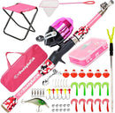 DaddyGoFish Kids Fishing Pole - Rod Reel Combo Tackle Box Starter Set - First Year Small Gear Kit for Boys Girls Toddler Youth Age Beginner Little Children by TinyTreasures Baby Boutique