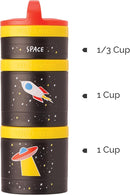 Whiskware Stackable Snack Containers for Kids and Toddlers, 3 Stackable Snack Cups for School and Travel, Space (Pack of 1) by TinyTreasures Baby Boutique