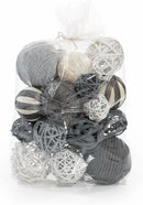 ANDALUCA Decorative Balls Bag Bowl Filler Home Decor (Grey) by CozyNest Decor
