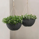 LA JOLIE MUSE Large Hanging Planters for Outdoor Plants - 13 Inch Hanging Basket for Patio Set of 2, Speckled Black by CozyNest Decor
