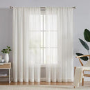 FMFUNCTEX Linen Sheer Curtains for Bedroom, Beige Curtains 72 inches Long for Living Room, Natural Flax Blend Window Draperies for Farmhouse Curtain, Rod Pocket 2 Panels by CozyNest Decor