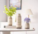 Beige Ceramic Vase Set of 3, Farmhouse Decorative Vase for Pampas Grass, Living Room, Bathroom, Bookshelf, Centerpieces Beige by GreenHaven Gardens