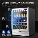 Tylza Dual Zone Wine Fridge, 24 Inch Wine and Beverage Refrigerator Built-in or Freestanding, Wine Beer Fridge Under Counter, Wine Cellar with Stainless Steel and Temperature Memory Function by CozyNest Decor