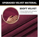 PrinceDeco Velvet Couch Covers - 4 Piece Set for Sectional Sofa (3 Seater + 1 Chaise, Burgundy) by CozyNest Decor