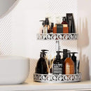 2 Tier Lazy Susan Organizer Turntable Adjustable,12 Inch Two Tier Lazy Susan Metal Easy Assembly Cleaning, Rotating Spice Rack Organizer for Cabinet Dining Table Kitchen Countertop White by CozyNest Decor