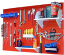 Wall Control 4 ft Metal Pegboard Standard Tool Storage Kit with Red Toolboard and White Accessories by GreenHaven Gardens