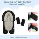 COOLBEBE Upgraded Babybody Support & Strap Covers Set for Newborn Infant Toddler - Extra Soft Breathable Car Seat Insert Cushion Pad, Perfect for Carseats, Strollers, Swing, Black by TinyTreasures Baby Boutique