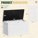 JUMMICO 250 Gallon Outdoor Resin Deck Box with Divider, Waterproof Storage Box with Lockable Lid&Side Handles for Garden Tools, Pools Supplies (White with Black Cover) by CozyNest Decor