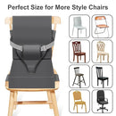 Toddler Booster Seat for Dining Table Kitchen Chair, Waterproof Non-Slip with Backrest & Adjustable Straps, Portable PU Travel Baby Kids Booster Seat Cushion by TinyTreasures Baby Boutique