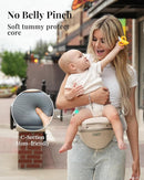 Baby Carrier Pro, MOMTORY Safety-Certified 6-in-1 Ultra Storage Baby Carrier Newborn to Toddler, Detachable Baby Holder Carrier with Hip Seat, Ergonomic Cozy Baby Body Carrier for 7-50lbs, Khaki by TinyTreasures Baby Boutique