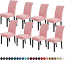 Joccun Chair Covers for Dining Room Set of 8, Dining Chair Slipcovers Stretch Dining Room Chair Covers Seat Protector,Washable Parsons Chair Cover for Home,Hotel,Banquet(Dusty Pink,8 Pack) by CozyNest Decor