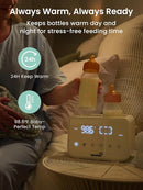 Baby Bottle Warmer, Grownsy 10-in-1 Fast Bottle Warmer Accurate Temp Control, with LCD Display, Timer, Defrost, Sterili-zing, Keep 24H, Double Bottle Warmer for Breastmilk& Formula, Heat Baby Food by TinyTreasures Baby Boutique