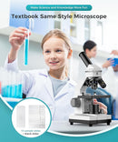 Professional Compound Microscopes for Adults, Kids 8-12 & Students | 2000X Magnification Lab & Home Microscope with Phone Adapter, Complete Slides Set (Gray White) by TinyTreasures Baby Boutique