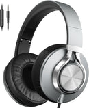 AILIHEN C90 Wired Headphones with Microphone Volume Control, Noise Reduction Over Ear Headphones Wired 3.5mm, Super Soft Corded Headphone for Cellphones, Tablet and Chromebook (Grey) by TinyTreasures Baby Boutique