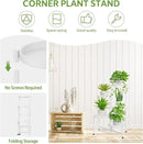 iDavosic.ly 5 Tier Large Plant Stand Indoor with 10 Inch Wide Tray, Tiered Corner Metal Outdoor Flower Display Holder Shelf, Folding Tall Rack for Patio Porch Living Room, White by GreenHaven Gardens