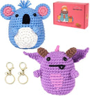 yhwsymgmho Crochet Kit for Beginners:2pcs Animals amigurumi Crochet Starter Kits with Step-by-Step Video Tutorials,Easy Knitting Set for Adults Kids,DIY Crocheting Doll Gift(Pterosaurs and Koalas) by TinyTreasures Baby Boutique