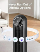 Dreo Tower Fan for Bedroom, 25ft/s Velocity Quiet Floor Fan, 90° Oscillating Fans for Indoors with 4 Speeds, 4 Modes, 8H Timer, Standing Fans, Bladeless Fan, Black, Nomad One (DR-HTF007) by CozyNest Decor
