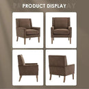 COLAMY Modern Wingback Living Room Chair, Upholstered Fabric Accent Armchair, Single Sofa Chair with Lounge Seat and Wood Legs for Bedroom/Office/Reading Spaces, Brown by CozyNest Decor