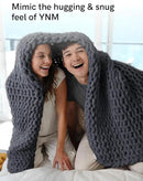 YnM Chunky Throw Blanket, Medium-Weight, Hand Knitted with Chenille Yarn, Skin Friendly, Ventilated and Breathable, Machine Washable, Home Décor Piece for Couch, Sofa and Bed (Lava Grey, 40x50 Inch) by CozyNest Decor