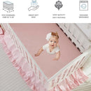Brandream Farmhouse Crib Bedding Sets for Girls and Boys | 3 Piece Nursery Set Pink Ruffles | Baby Comforter, Fitted Crib Sheet, Crib Skirt Included,100% Cotton Percale by TinyTreasures Baby Boutique