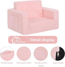 Welnow 2-in-1 Kids Sofa Chair, Convertible Toddler Chair Flip Out Children Sofa Chair Folding Kids Play Sofa with Side Pockets & Removable Cover Armrest Chair for Girl or Boy by CozyNest Decor