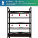 SMIBUY Bathroom Storage Shelf, Bamboo Over-The-Toilet Organizer Rack, Freestanding Toilet Space Saver with 3-Tier Adjustable Shelves (Black)