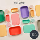 BLUE GINKGO Silicone Lunch Box Set – Durable Heavy-Duty Silicone Bento Box, Microwave, Freezer, Dishwasher Safe – Airtight, BPA Free (Made in Korea, Green) by TinyTreasures Baby Boutique